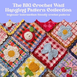 Lot de motifs au crochet pour tenture murale : motif écossais rétro (téléchargement PDF)