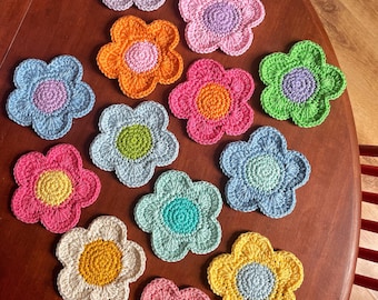 Crochet Flower Coaster: Y2K Danish Pastel Cotton Coasters