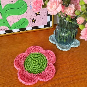 Crochet Flower Plant Pot Coaster: Y2K Home Decor