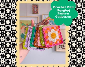 Crochet Pattern, Crochet Wall Hanging Pattern Collection, Crochet Pattern, Crochet Flower, Crochet Wall Hanging Pattern, Y2K