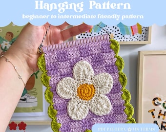 Crochet Checkerboard Flower Wall Hanging Pattern (PDF Pattern)