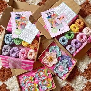 Crochet Flower Coaster: Colorful Cotton Yarn, Y2K Decor image 10