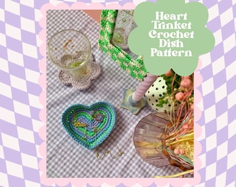Crochet Heart Trinket Dish Pattern: Y2K Home Decor (PDF Pattern)