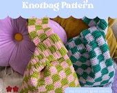 Checkerboard Crochet Project Bag Pattern: Y2K Style (PDF Download)