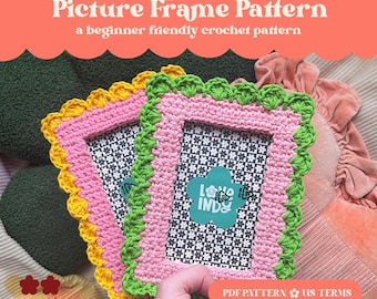 Crochet Scallop Picture Frame Pattern: Y2K Nostalgia (PDF Downloadable Pattern)