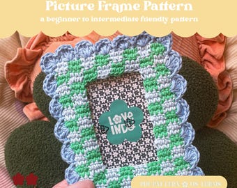 Crochet Checkerboard Picture Frame Pattern (PDF Pattern)