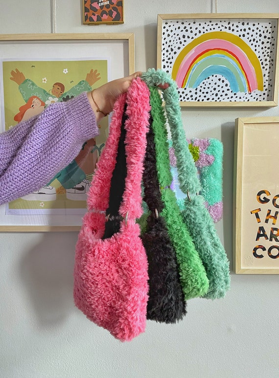 Y2K Shoulder Bag Crochet Bag Fluffy Shoulder Bag Y2K 