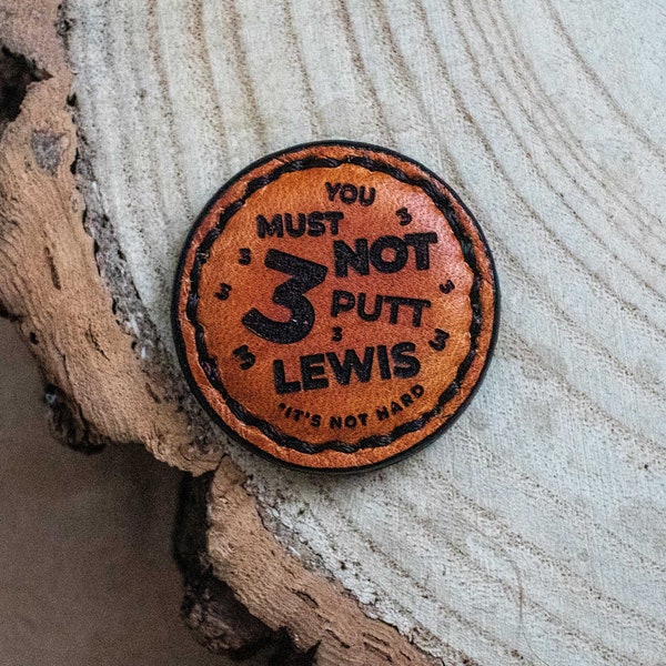 Don't Putt Personalisierte Leder Golfball Marker // Braun // KOSTENLOSER VERSAND