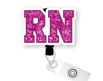 RN Radiance Pop Topper Swapfinity Retractable ID Badge Reel - RN Nurse Sparkle Badge Reel, Swappable, Glitter, Nurse Graduation Gift