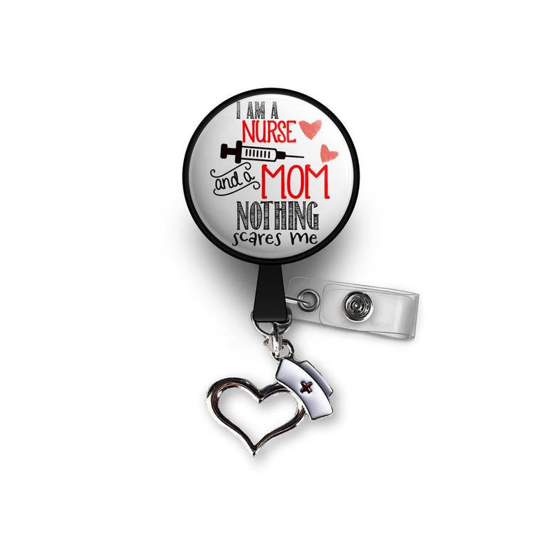 Nothing Scares Me Retractable w Nurse Hat Pendant ID Badge Reel