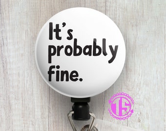 Badge Reel Funny For Nurse Personalized Retractable ID Badge Reel • Humor Badge Holder • Swapfinity