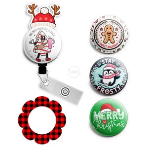 Christmas Interchangeable ID Badge Reel - Swappable Designs - Festive Snacktacular Funny Holiday - Swapfinity - Looking Like a Snack