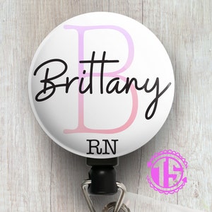 Nurse Badge Reel, Personalized Nurse Retractable ID Badge Reel • RN, LPN, CPhT Custom Profession Badge Holder, Nurse Gift • Swapfinity