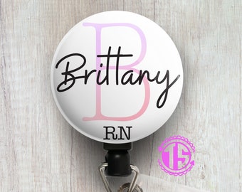 Nurse Badge Reel, Personalized Nurse Retractable ID Badge Reel • RN, LPN, CPhT Custom Profession Badge Holder, Nurse Gift • Swapfinity