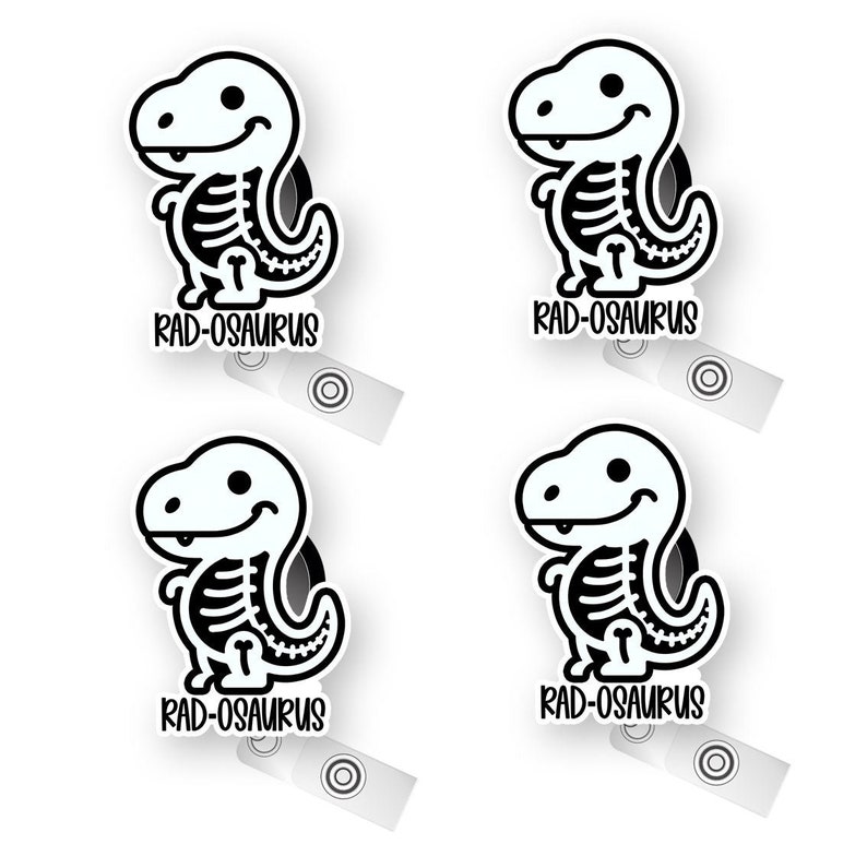 Rad Rax Dinosaur Sticker Radiology Rex Badge Reel Interchangeable Dinosaur X Ray Badge Holder ...