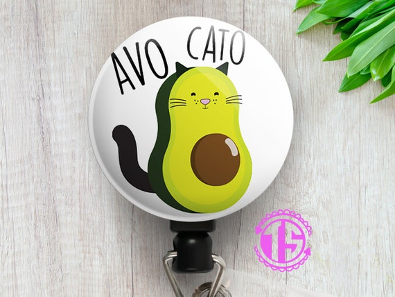 Pun Badge Reel Avocato Badge Reel Funny Cat Avocado Pun Personalized  Retractable ID Badge Reel Cute Badge Holder Swapfinity -  Canada