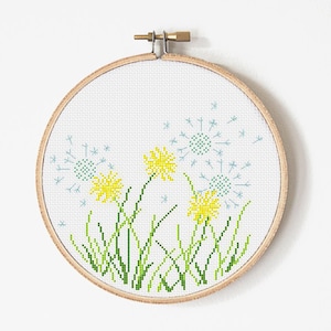 Dandelion Cross Stitch Pattern - Flower Cross stitch - Dandelion Embroidery - PDF Digital - INSTANT DOWNLOAD