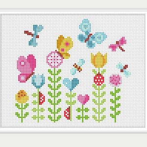 Cross Stitch Pattern - Flowers Embroidery - Flowers Cross Stitch - Birthday gift - PDF Digital - INSTANT DOWNLOAD