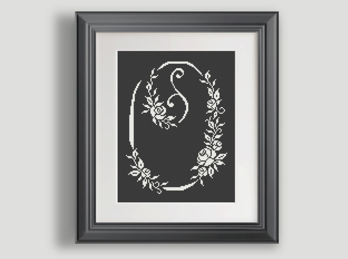 Letter O Cross Stitch Pattern Personalized Letter O Flower Monogram ...