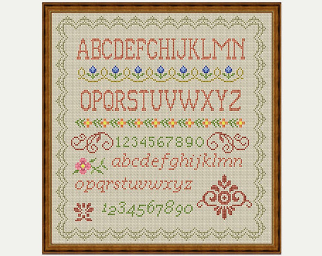 Alphabet Pattern Cross Stitch Numbers Cross Stitch Pattern - Etsy