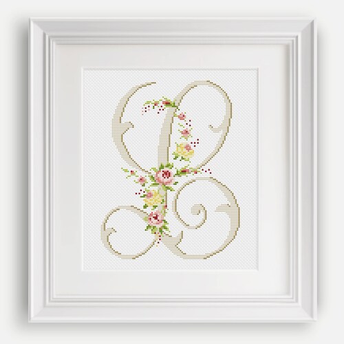 Letter m Cross Stitch Pattern Personalized Etsy