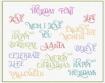 Holiday Backstitch Alphabet Pattern Font for Embroidery Lettering Cross Stitch PDF, INSTANT DOWNLOAD