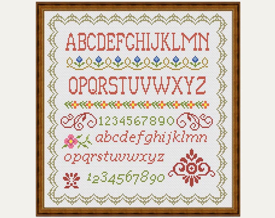 Alphabet Pattern Cross Stitch Numbers Cross Stitch Pattern - Etsy