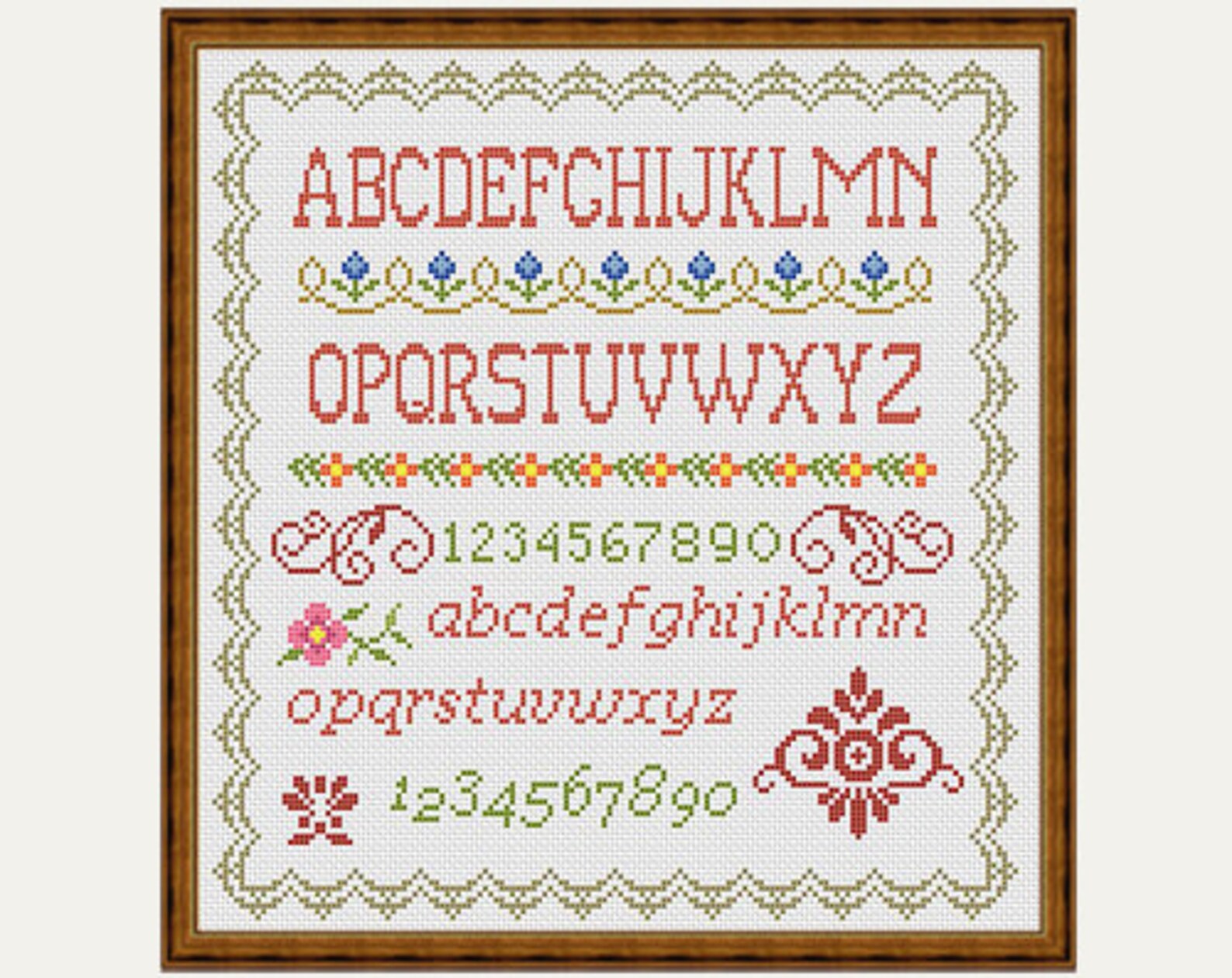 Alphabet Pattern Cross Stitch Numbers Cross Stitch Pattern - Etsy