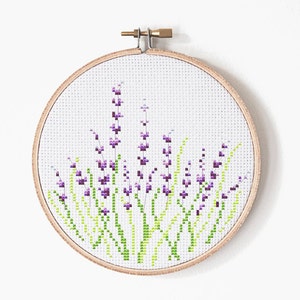 Flowers Cross Stitch Pattern - Lavender Embroidery - Cross stitch Lavender - PDF Digital - INSTANT DOWNLOAD