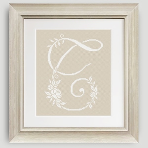 Letter T - Roses Cross Stitch - Personalized Cross Stitch Letter T - Cross Stitch Pattern - PDF - INSTANT DOWNLOAD