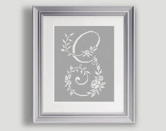 Letter G - Cross Stitch Pattern - Personalized Cross Stitch Letter G - Floral Cross Stitch - PDF - INSTANT DOWNLOAD