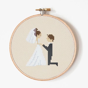 Wedding Cross Stitch pattern - Cross Stitch Bride and Groom - PDF Digital - INSTANT DOWNLOAD