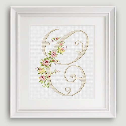 Letter c Letter Cross Stitch Pattern Flower Etsy