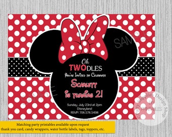 minnie mouse birthday invitation etsy
