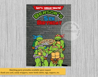 Tartarughe Ninja Tmnt Compleanno Acqua Bottiglia Etichette
