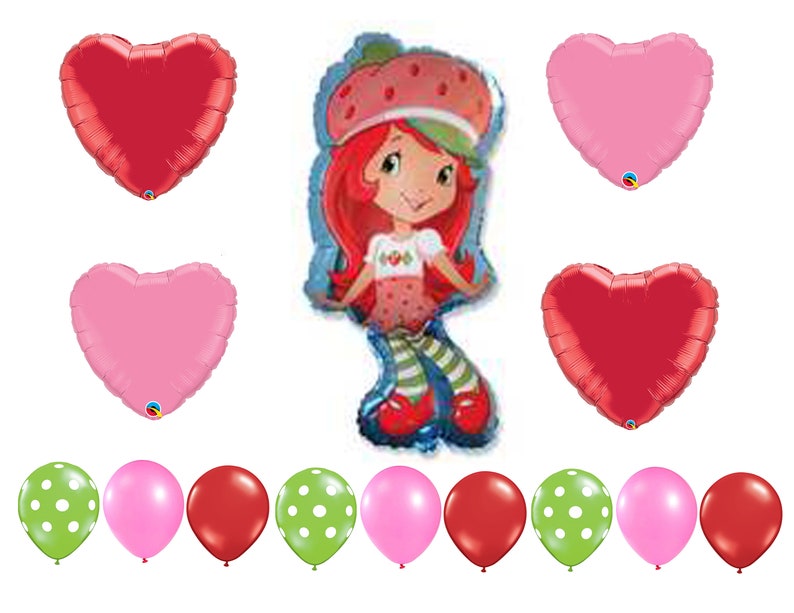 Fast Ship Strawberry Shortcake Birthday Balloons Deluxe Etsy