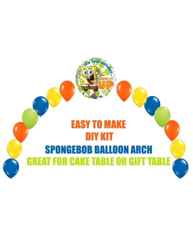 Spongebob Squarepants Birthday Balloons DIY KIT Party Supplies Balloons Spongebob Arch Balloon Party Decor Cake Table Gift Table