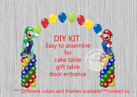 Super Mario Brothers Birthday Balloons Super Mario Bros Luigi Etsy