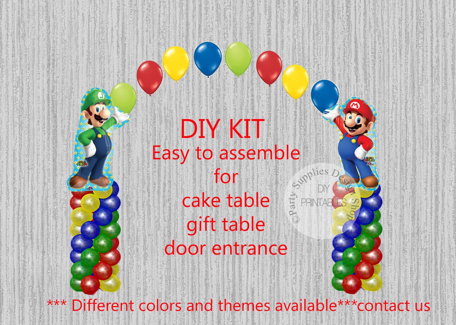 Super Mario Brothers Birthday Balloons Super Mario Bros Luigi Etsy