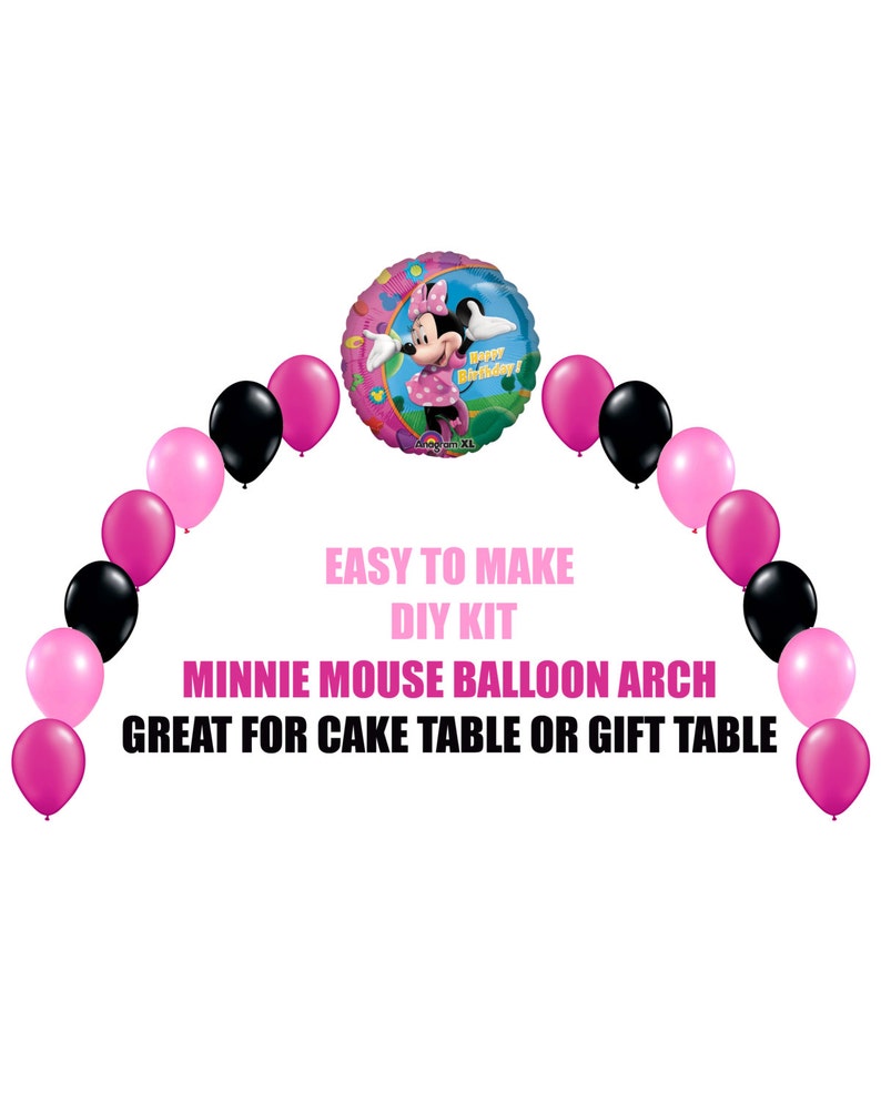 Pink Minnie Mouse Birthday Balloons Minnie Party Decor Cake Etsy