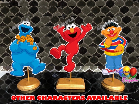 Double Sided Sesame Street Elmo Birthday Party Centerpieces Etsy