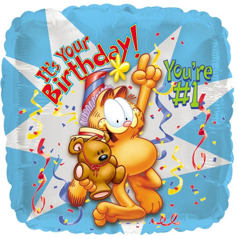C f b day. День рождения Гарфилда. Гарфилд поздравляет с днем рождения. Гарфилд с днем рождения картинки. С днём рождения с Гарфилдом.