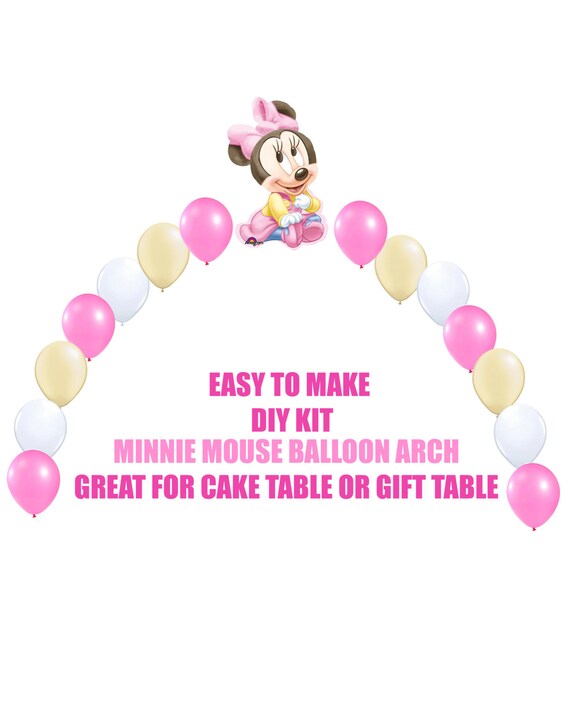 Baby Minnie Mouse Baby Showere Balloons Minnie Party Decor Cake Table Gift Table Diy Kit Easy To Assemble Minnie Balloon Arch Baby Shower