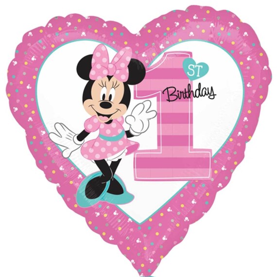 Fast Ship Two Minnie Mouse 1st Birthday Balloons Minnie Party Etsy