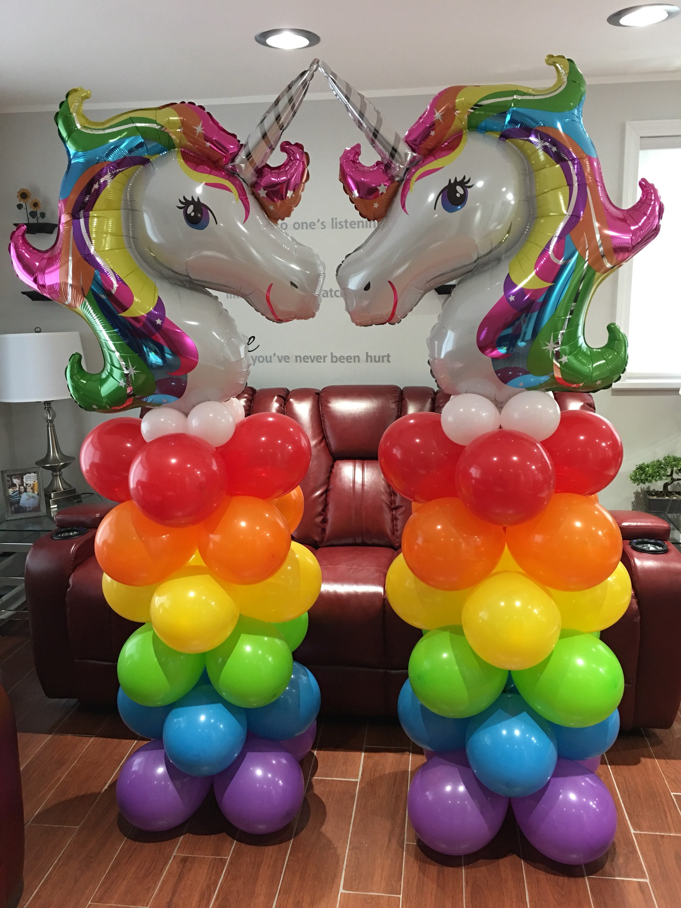 Rainbow Unicorn Birthday Balloons Unicorn Party Decorations Etsy