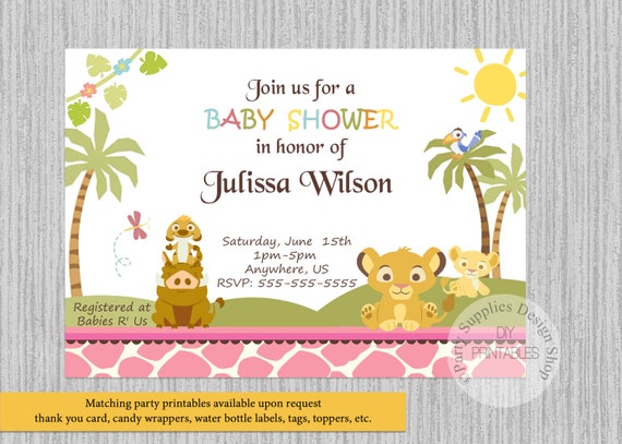 Simba And Nala Baby Shower Invitations 7