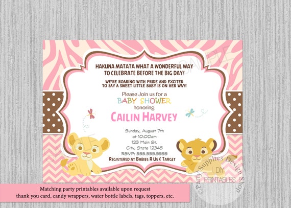 Printed Or Digital Baby Simba Lion King Baby Shower Etsy