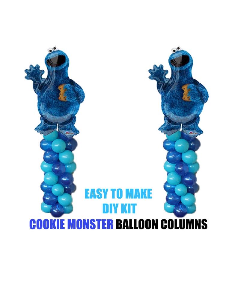 Cookie Monster Sesame Street Birthday Balloons Cookie Monster Etsy