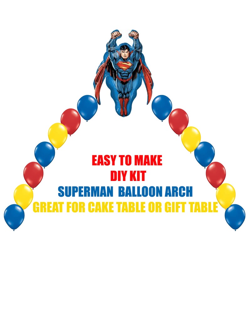 Superman Birthday Balloons Superman Super Heroes Arch Balloon Etsy