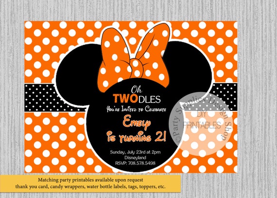 Halloween Minnie Mouse Zaproszenia Urodzinowe Zaproszenia Do Etsy